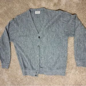 Vintage Men’s Pinnacle Brand Button-Up Blue Gray Cardigan Size XL